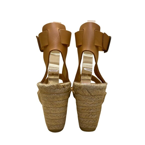 J.Crew Women’s Brown Leather Ankle Strap Wedge Espadrilles Sandals Size 7 - Picture 8 of 10